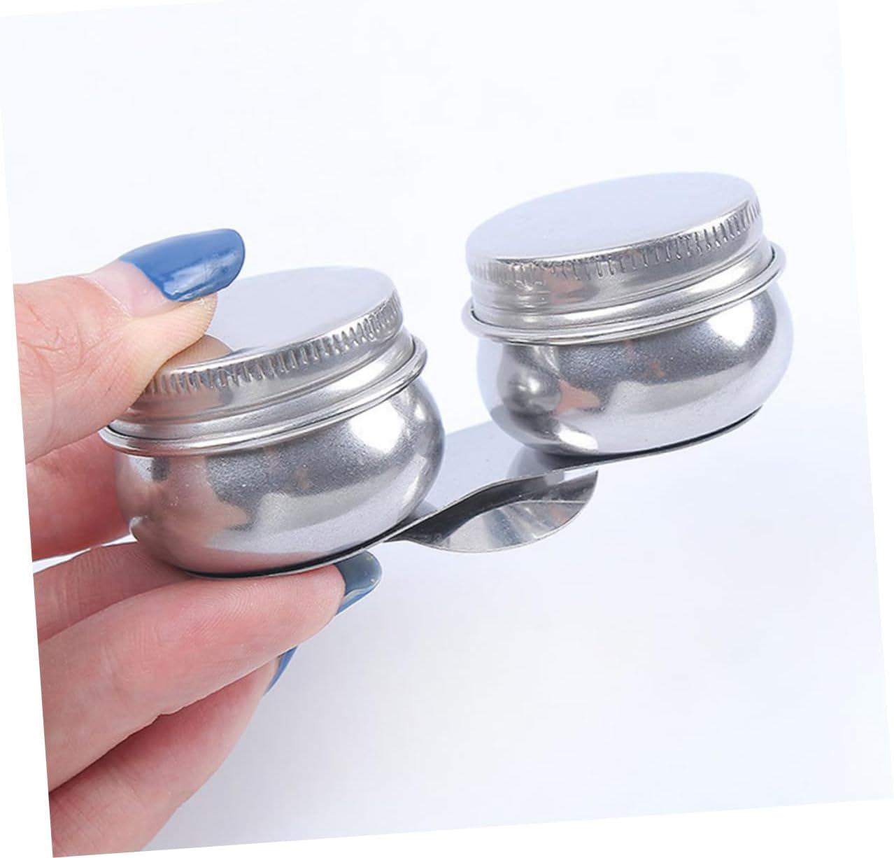 Stainless Steel Oil Painting Double Palette Cups Lid 6Cm Portable Artist Solvent Container Painting Brush Washing Bucket for Acrylic and Oil Paint Supplies image number 3