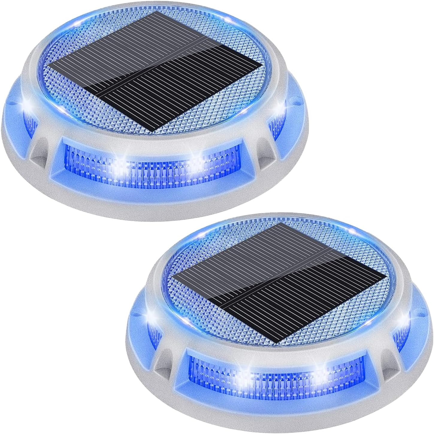 2 Pack Solar Deck Lights | Solar Driveway Lights with 2 Color Modes, IP68 Waterproof, Outdoor LED Dock Marine Marker for Step, Sidewalk, Pathway, Patio image number 5