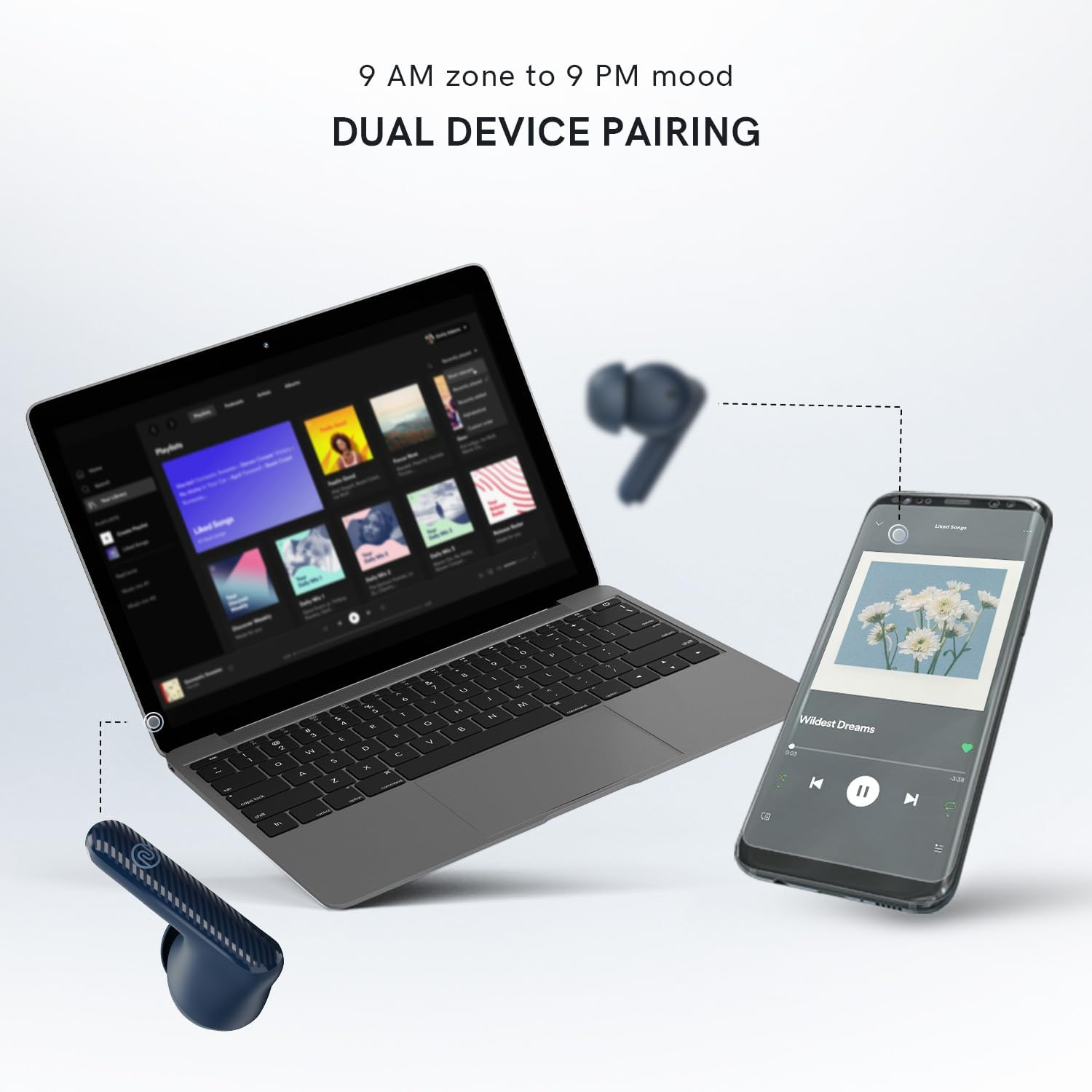 Noise Aura Buds In-Ear Truly Wireless Earbuds with 60H of Playtime, Quad Mic with ENC, Dual Device Pairing, Instacharge(10 Min=150 Min),12Mm Polymer Composite Driver, BT V5.3(Aura Blue)