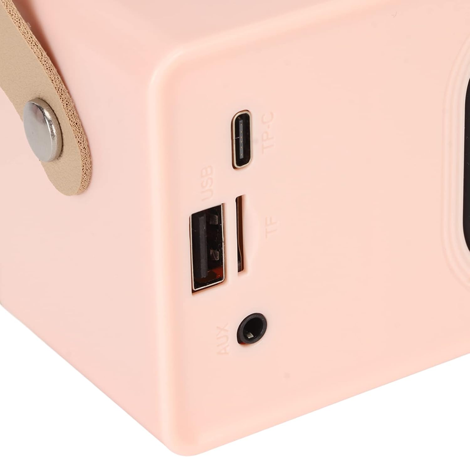 Retro Bluetooth5.0 Speaker with AUX USB Rechargeable MP3 Player, Vintage Mini Desktop Speaker, Portable for Camping Party Gift (Rose) - Rose image number 4