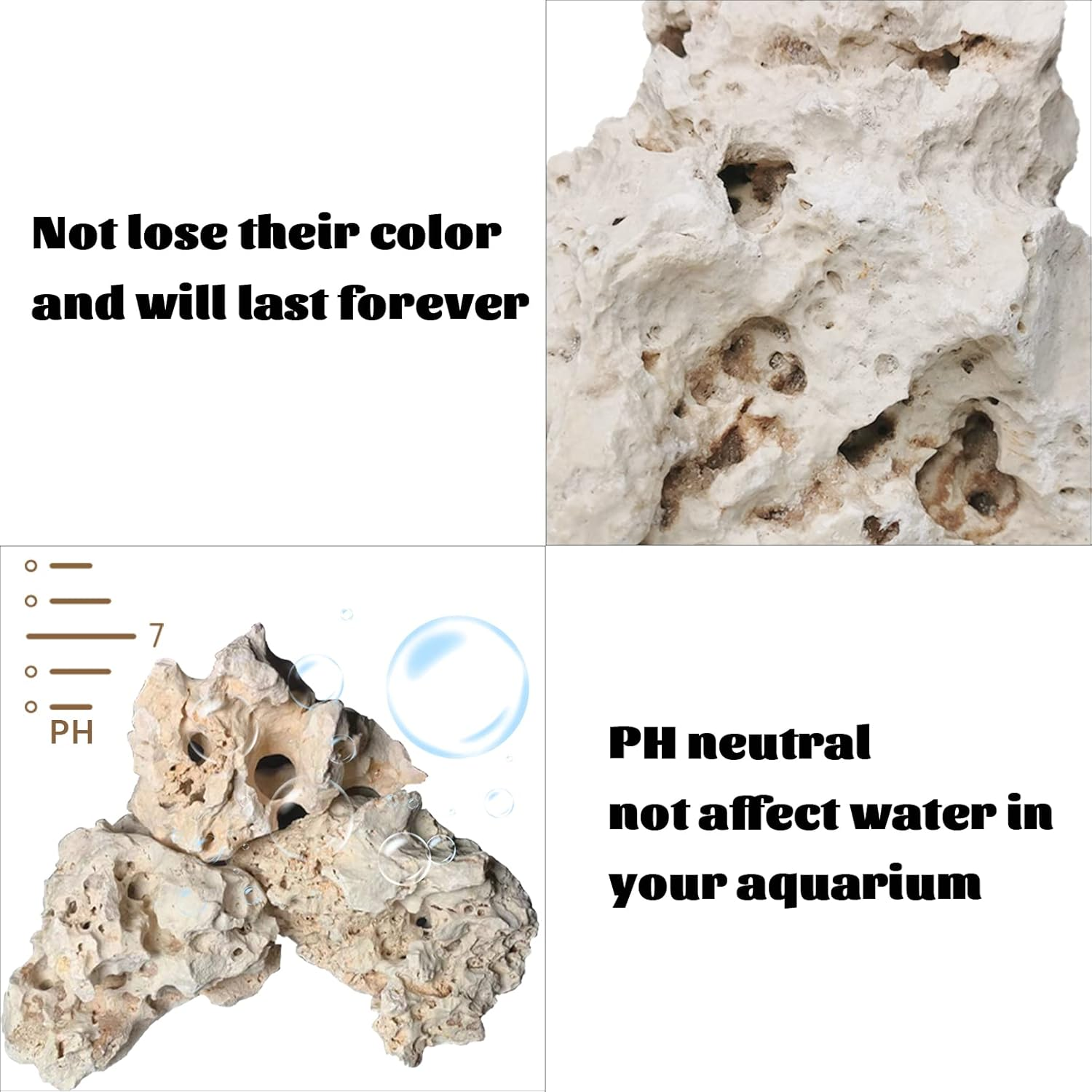 Hamiledyi Aquarium Holey Rock Stone White Coral Ornament Sea Base Rocks for Aquarium Aquascaping Natural Limestone Decor for Fish Tank Aquatic Shrimp Pet Reptile Habitat (Random Size and Quantity) image number 1