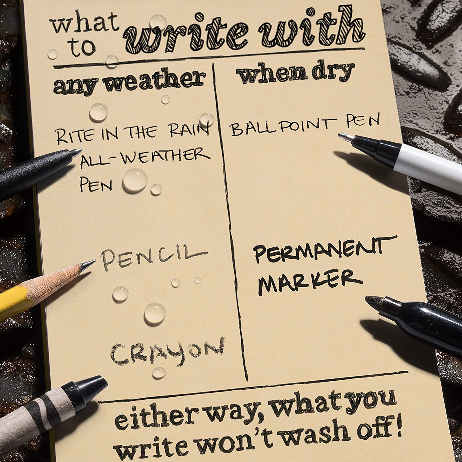 Rite in the Rain Weatherproof Tan Tactical Field Notebook, 4.625" X 7" Soft Cover Notepad, Universal Page Pattern, Reference Pages (No. 980T) - Green image number 4