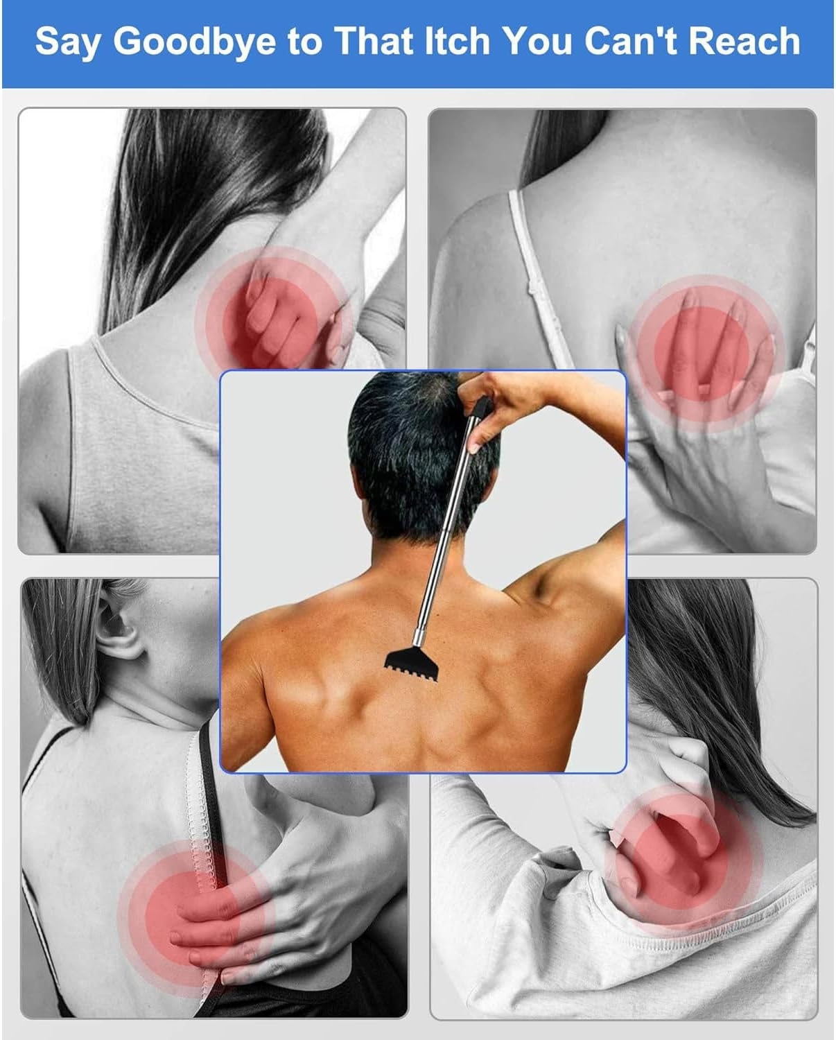 Back Scratcher Gift Set, 3 Pack, Upgraded Portable Extendable Stainless Steel Telescoping Massage Tool, Gifts for Men Women Kids Adults