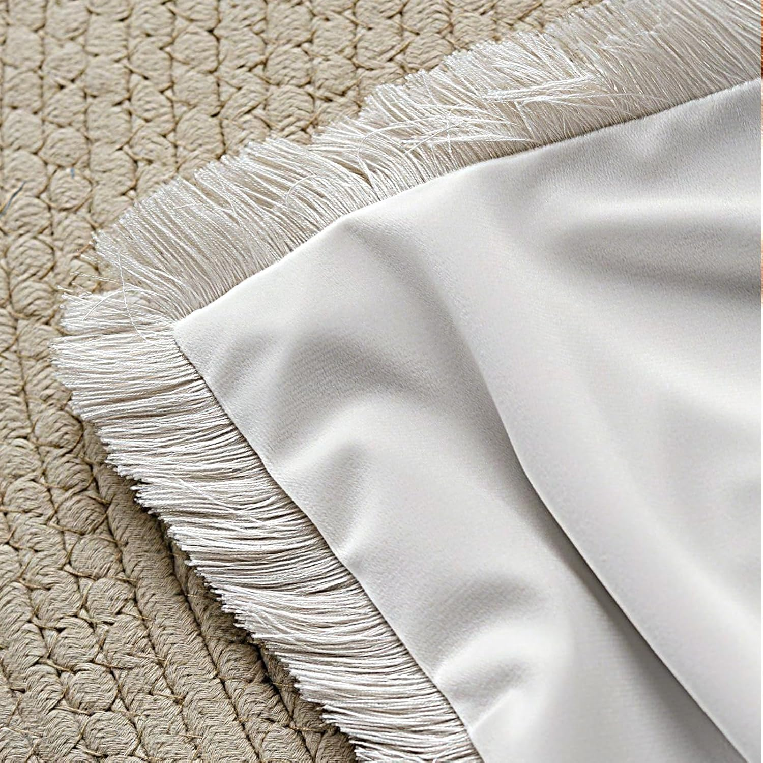 Tzylomirx Cushion Covers - Boho Fringe Tassel Decorative Throw Cushion Covers Case for Couch Sofa Bed Living Room Spring Home Decor, (Creamy White, 50X50Cm) image number 1