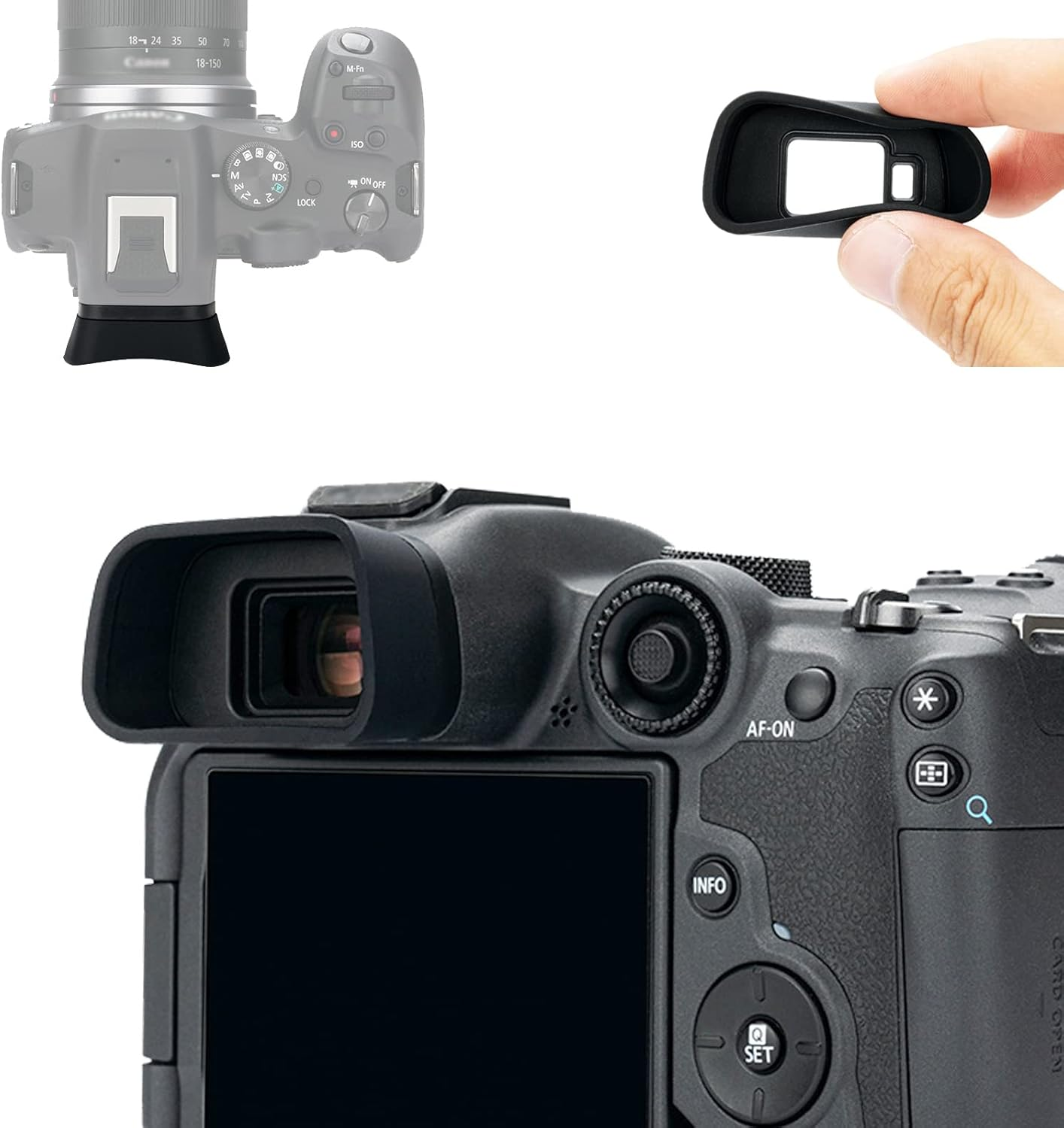 Soft Silicon Camera Extend Eyecup Eyepiece for Canon EOS R7 EOSR7 Camera, Viewfinder Protector, Extension Design image number 1