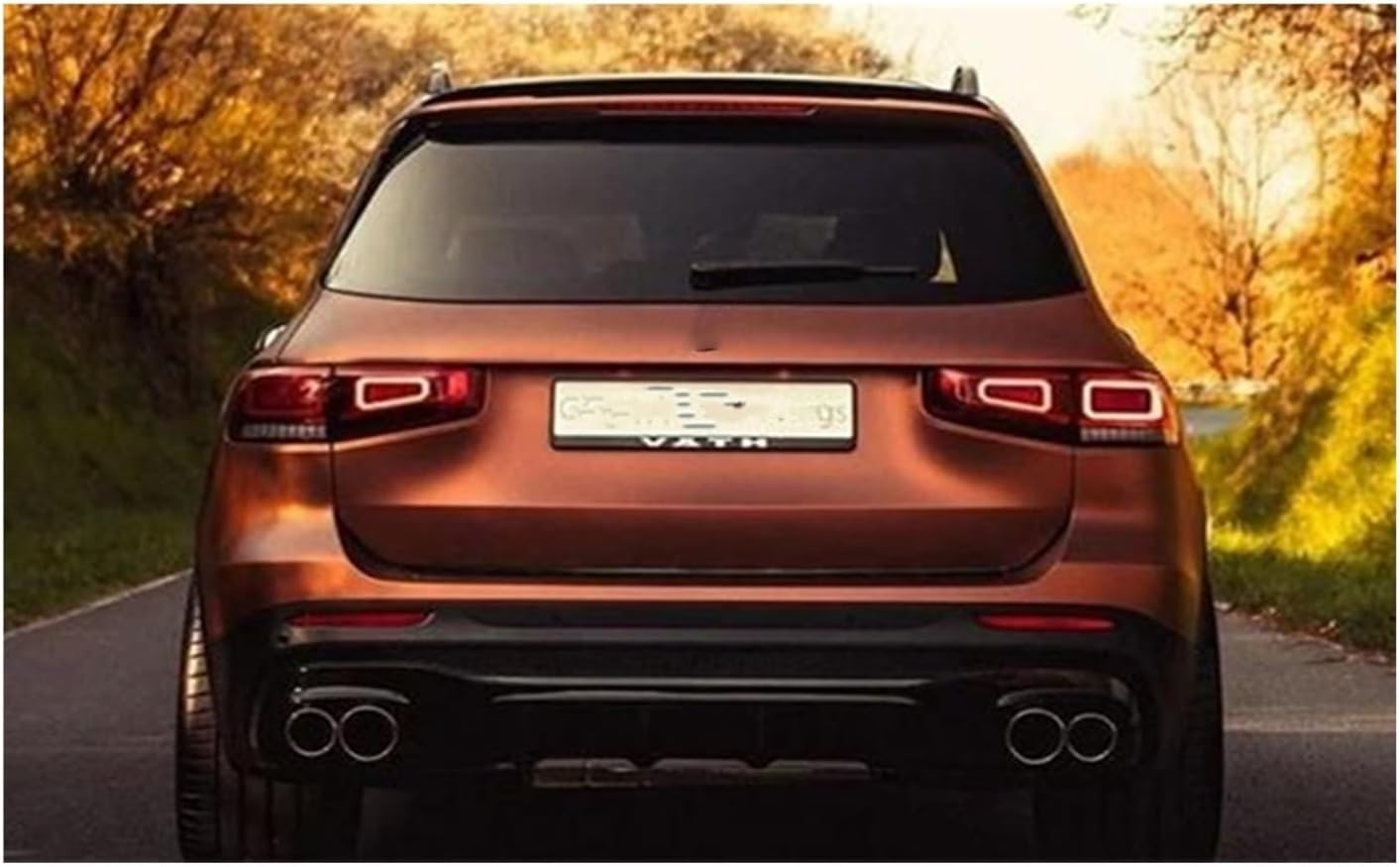 Muffler Air Vent Tailpipe Rear Muffler Exhaust Tips Pipe W/Bracket Trim Part Compatible with Mercedes Benz 2020 2021 2022 GLB250 GLB35 AMG Sport image number 4