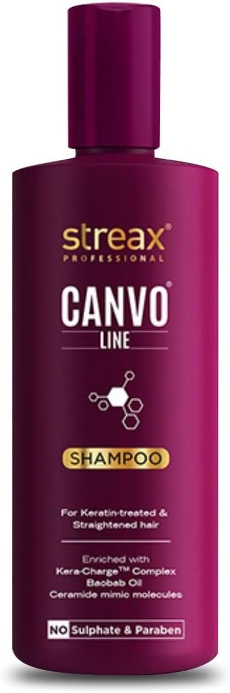 Streax Professional Canvoline Straightening Post Care Shampoo for Women | Chemically Treated Hair - 250Ml | anti Frizz & Hair Breakage | Soft & Tangle Free Hair | Sulphate & Paraben Free