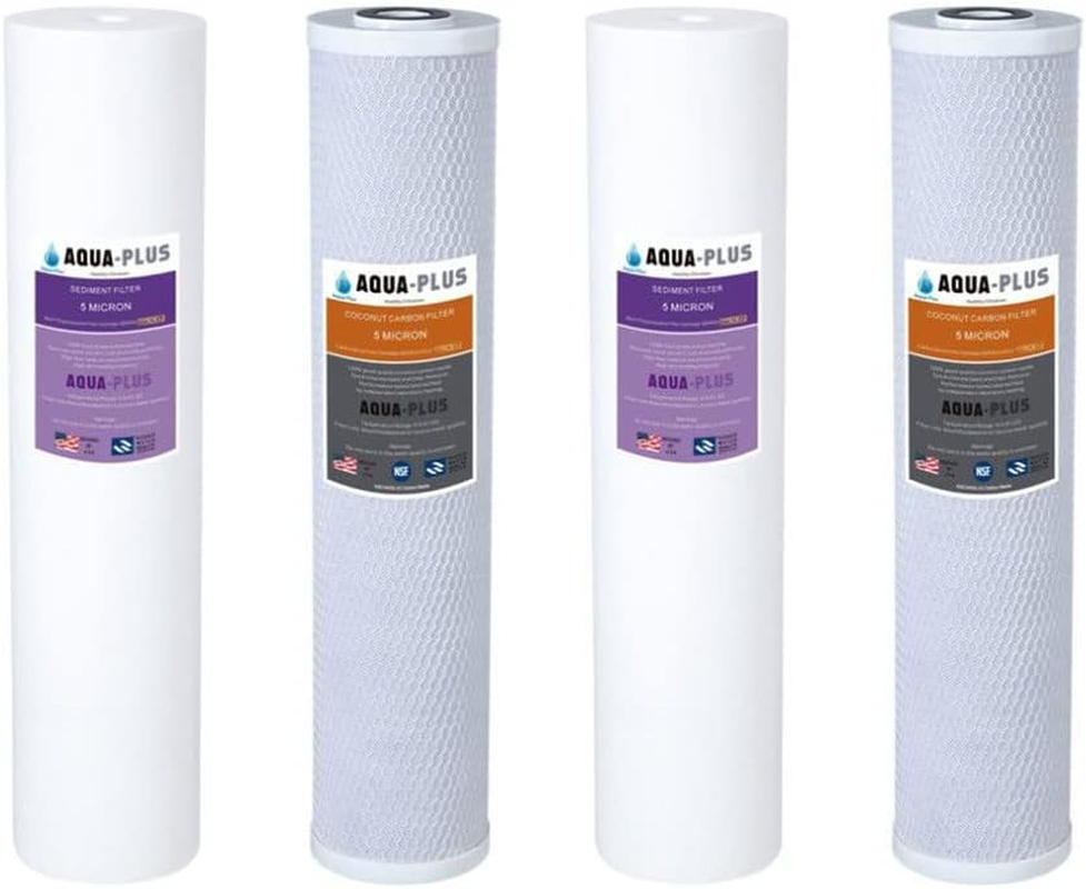 2 Pack 20" X 4.5" Whole House Big Blue Water Filter Cartridges Sediment Coconut Carbon 5 Micron image number 1