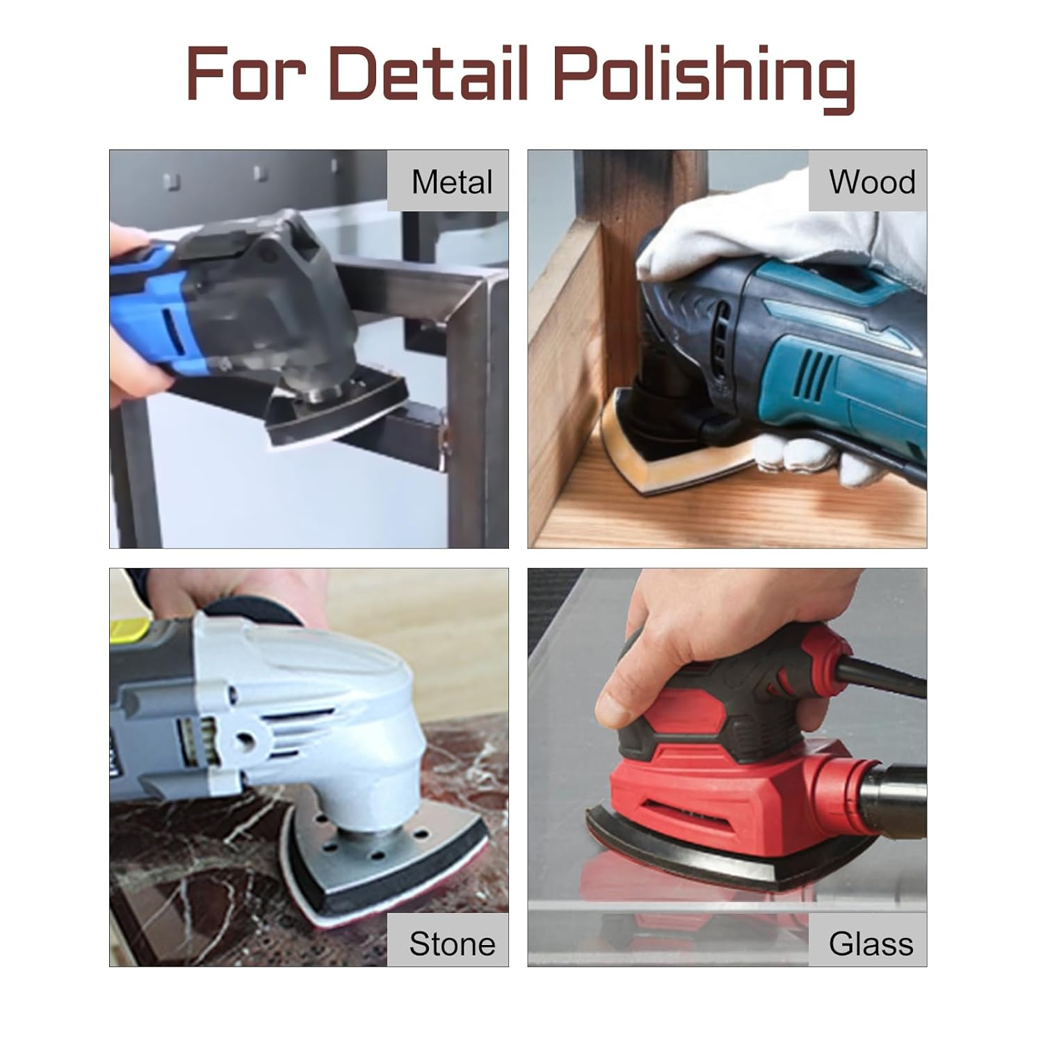 50 Pcs Triangle Sanding Pads 1000 Grit 3-1/2 Inches Hook and Loop Triangle Sandpaper 6 Holes Oscillating Multitool Sanding Pads Detail Sander Sandpaper for Wood Metal Stone Polishing image number 5