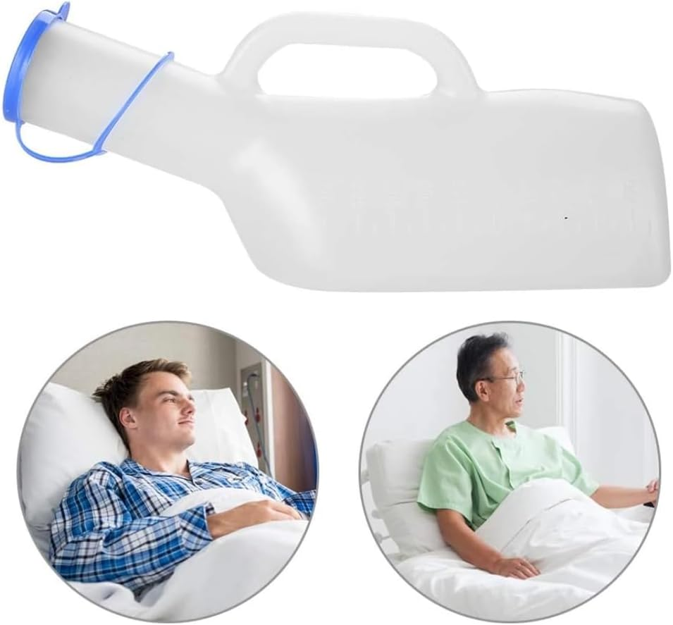 Urine Bottle 1000Ml Portable Male Urine Bottle with Lid Transparent Urine Collector Spill Proof Plastic Urinal Storage Outdoor Urine Storage Toilet Urine Collector for Elderly, Bus Drivers image number 2