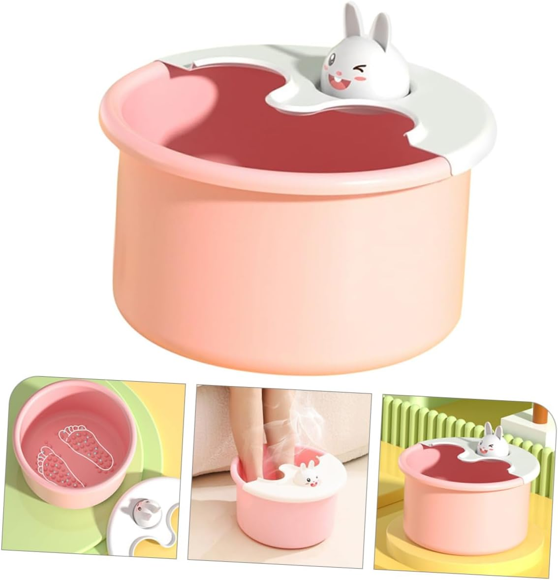 VINTORKY Foot Bath Tub for Children Portable Spa Bucket Massage Bubbles Sturdy Plastic Foot Soaking Basin image number 6