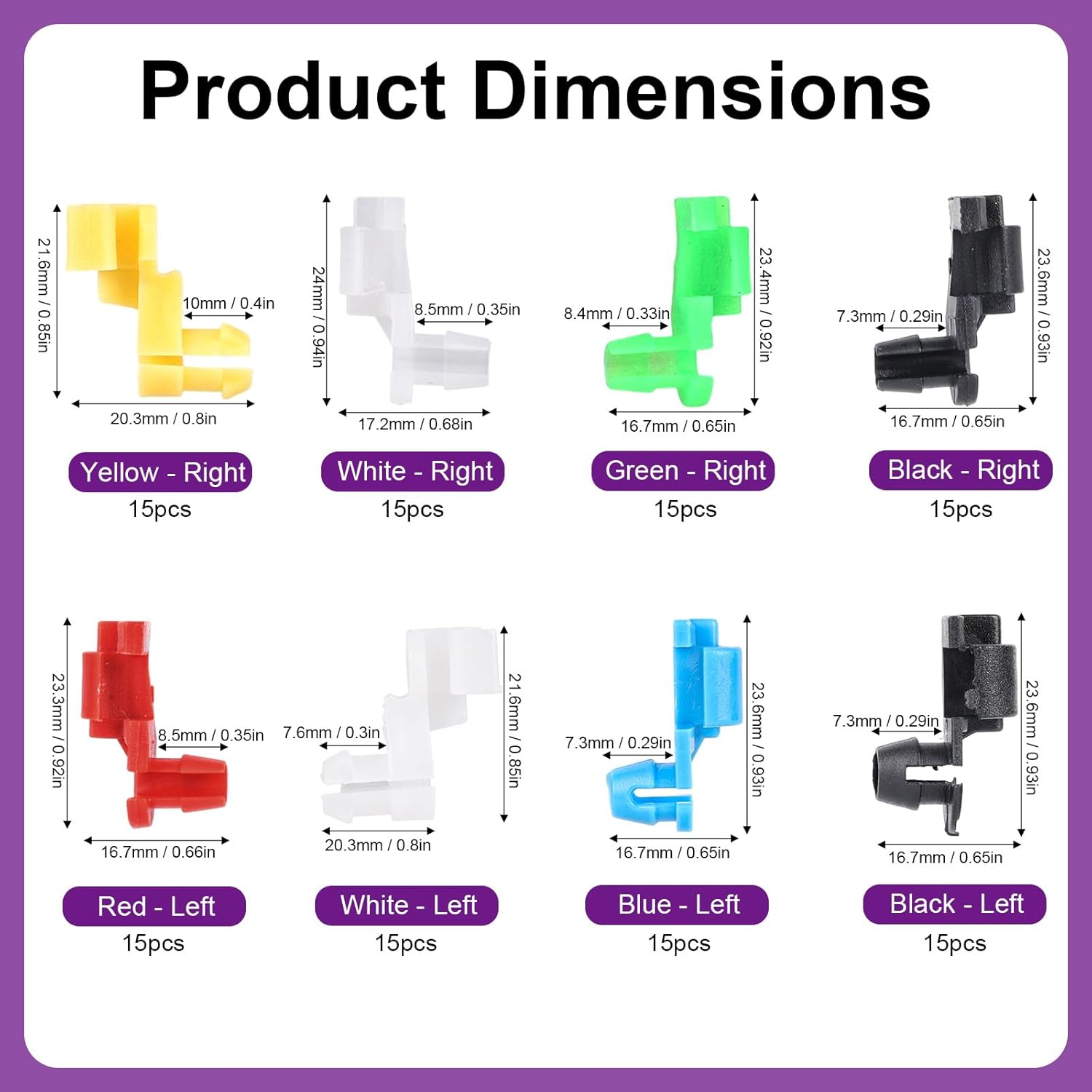 120Pcs Car Door Lock Rod Clips Kit, 4 Sizes Universal Lock Rod Clips with Storage Box for Car Left and Right Door Handle Compatible with Most Vehicles image number 2