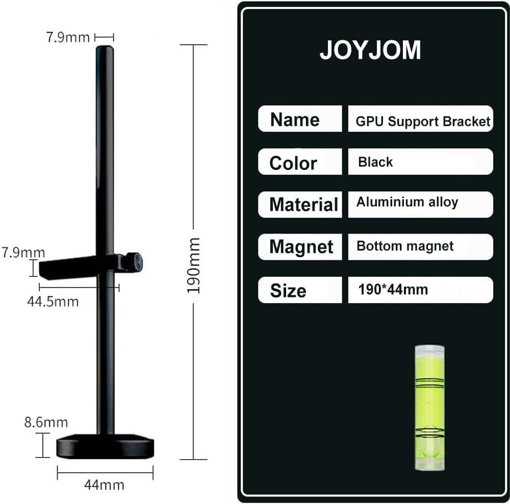 Graphics Card GPU Support Bracket: Adjustable Aluminum anti Sag GPU Bracket Video Card Support GPU Stand Holder GPU Support with Hidden Magnet and Anti-Slip Pad-19Cm image number 5