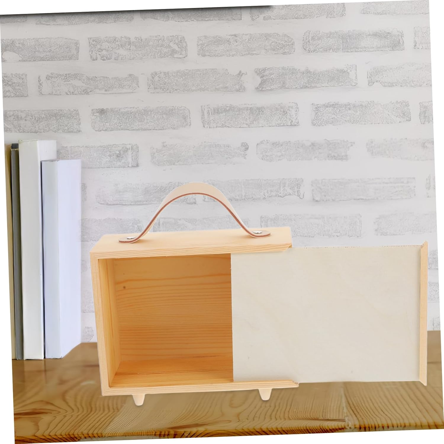 Rustic Wooden Keepsake Box with Portable Handle Unfinished Storage Container for Dolls Chocolates and Party Favors DIY Craft for Weddings and Special Events image number 5