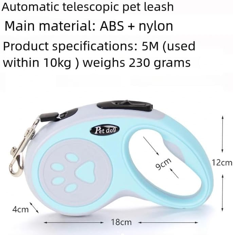 New Traction Rope for Walking Dogs with One Click Brake, Retractable Traction Rope for Small Cats and Dogs, 5 Meters Long image number 3