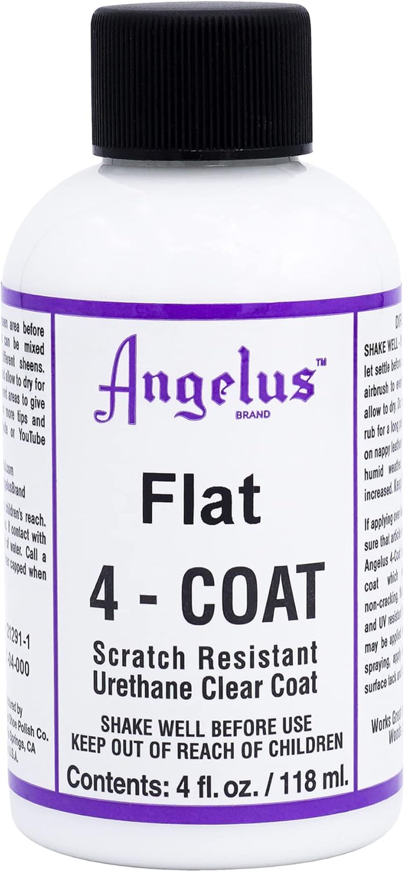 Angelus 4-Coat Leather Clear Coat Finisher Flat 4Oz- Scratch Resistant image number 2