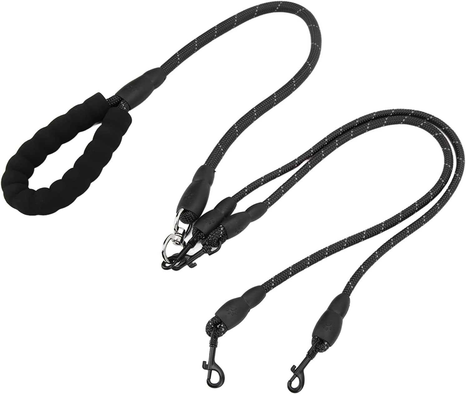 Dog Leash, 360&deg; Rotation Reflective Dog Walking Leash with Foam Handle, Heavy Duty Large Dog Leash for Small Medium and Large Dogs Hiking Camping Backyard Beach (Red)