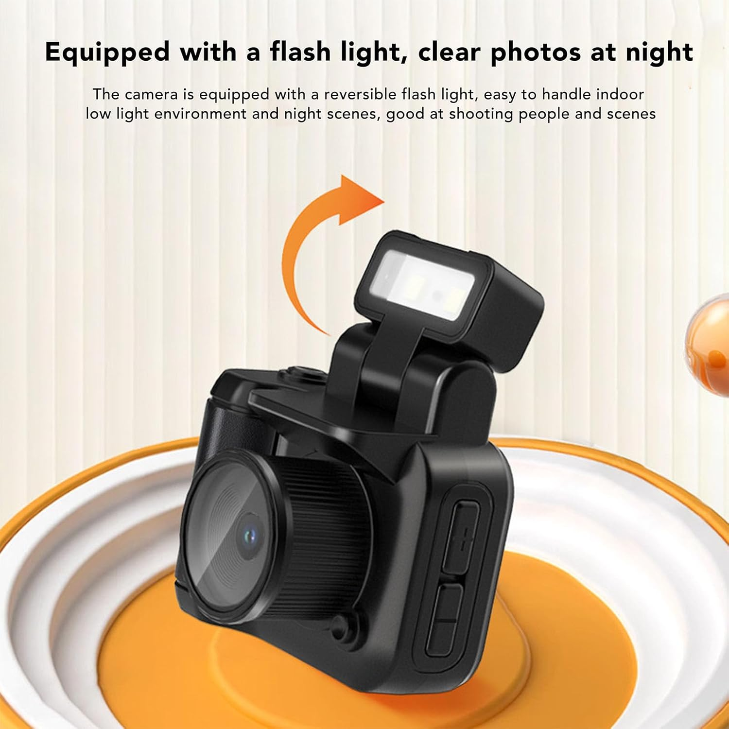 Mini Keychain Camera, 1080P 2MP Small Thumb Sized Camera Keychain with Charger Station, Tiny Video Camcorder, with LED Flash image number 2