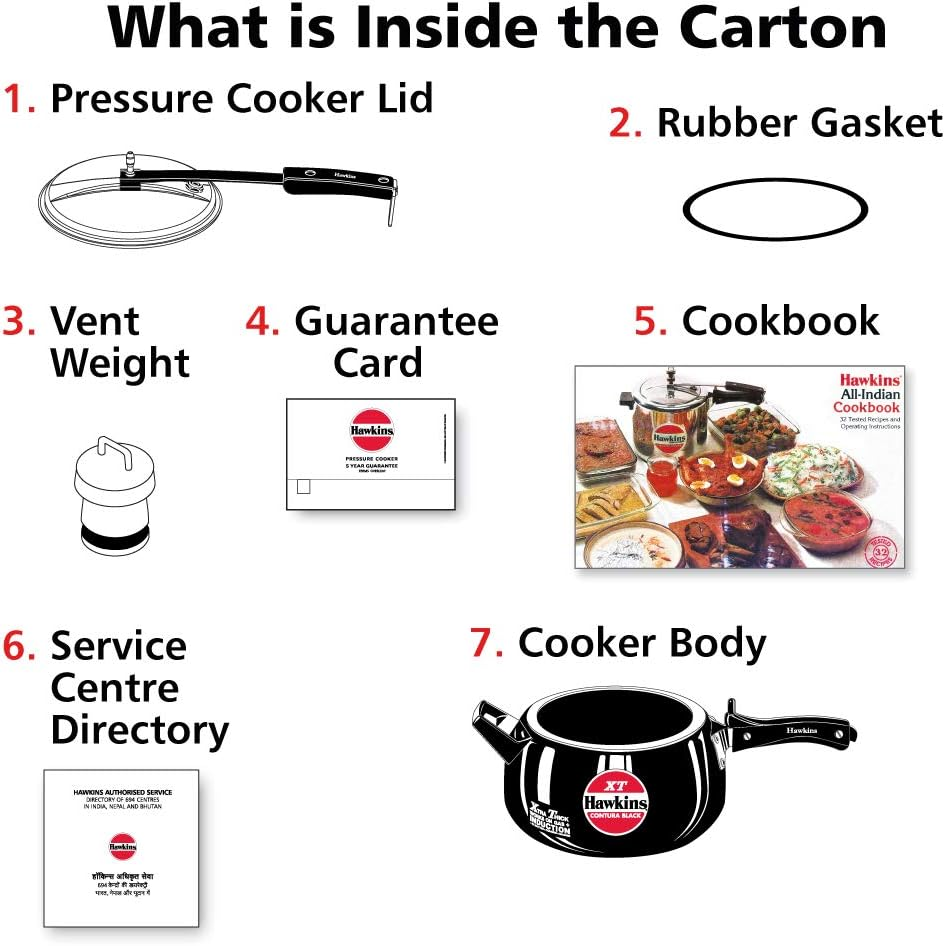 Hawkins Contura XT Pressure Cooker, Black, 5 Litre Capacity image number 6