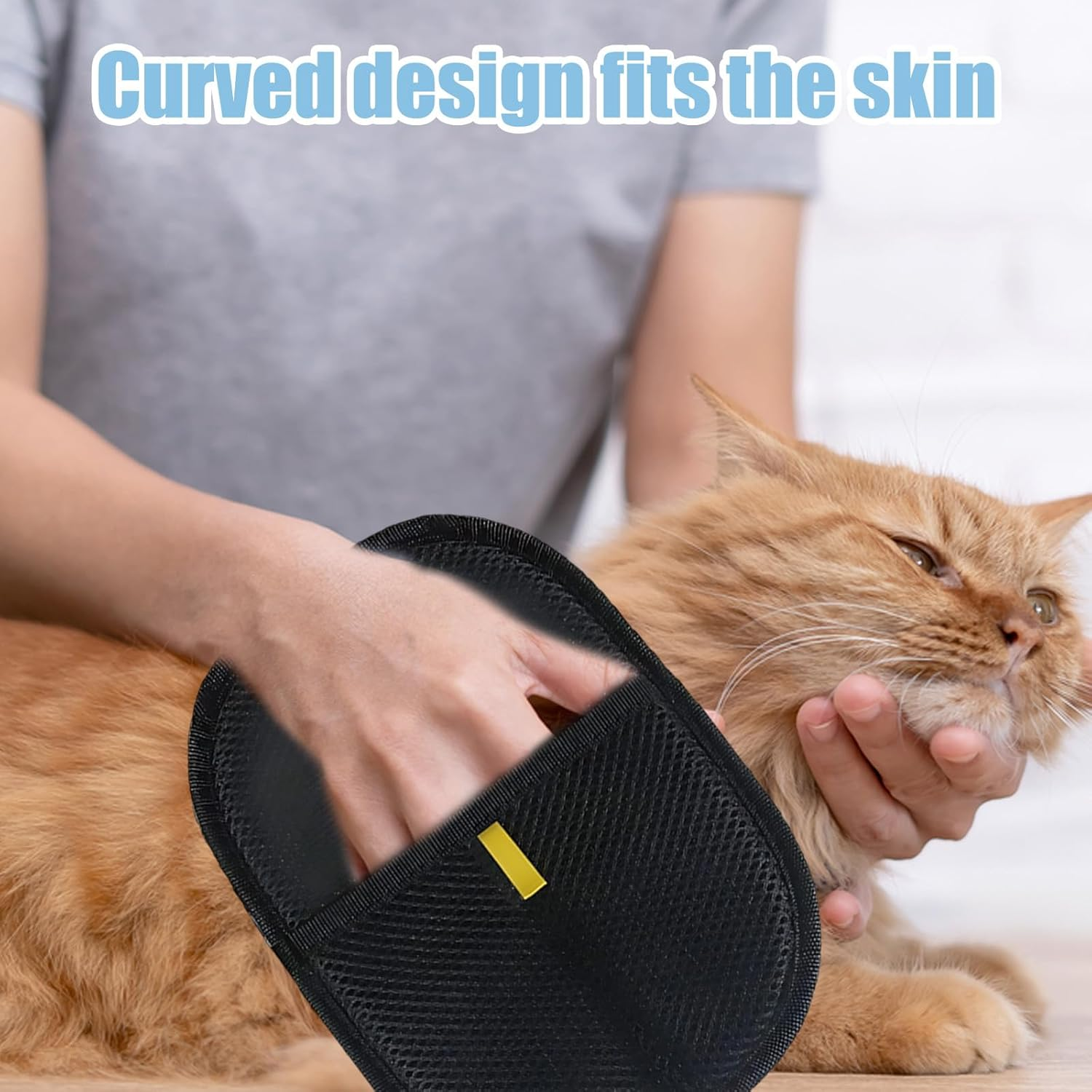 2PCS Pet Hair Remover Glove with Comb, Electrostatic Pet Hair Removal Glove for Dog Cat Grooming, Furniture and Car Seat Cleaning, Black Deshedding Gloves with Green Comb, Dog Washing Gloves image number 5