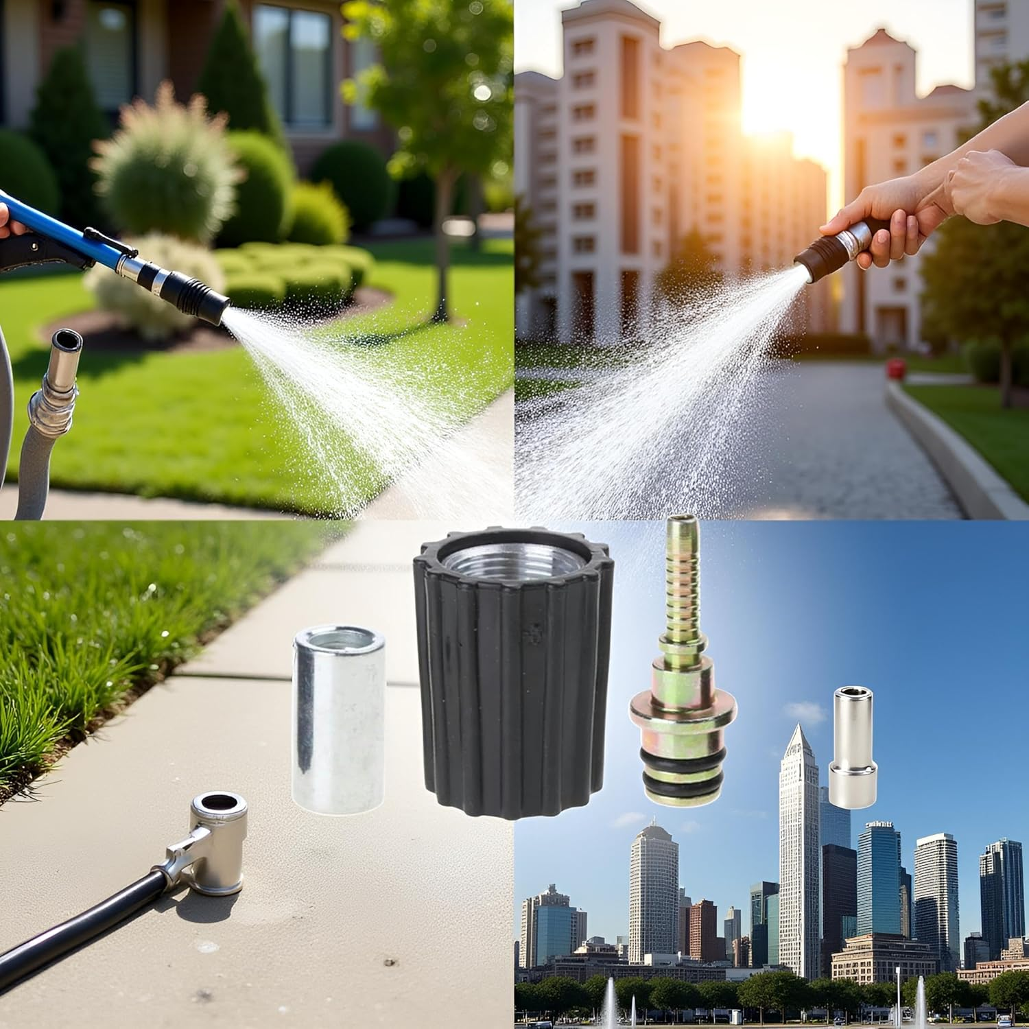 A Set of High Pressure Washer Hose Insert Fittings, Pressure Washer Adapter, Car Washer Water Cleaning Hose Pipe Fitting, Twistconnector Quick Fixing Pressure Washer Parts and Accessories image number 5