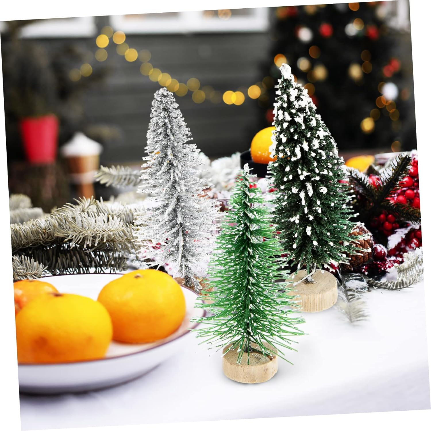 24Pcs Mini Christmas Trees Vibrant Xmas Trees for Home Decor Tabletop Decoration and Holiday Parties Cute Pine for Festive Atmosphere image number 4