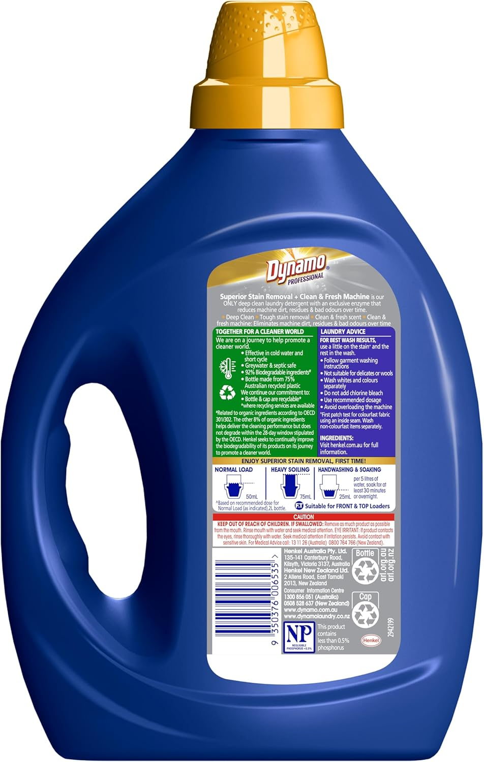 Dynamo Professional Clean & Fresh Machine Laundry Detergent 2L, 40 Washloads, Washing Liquid for Tough Stain Removal, Eliminates Machine Dirt, Odour, and Residue over Time image number 3