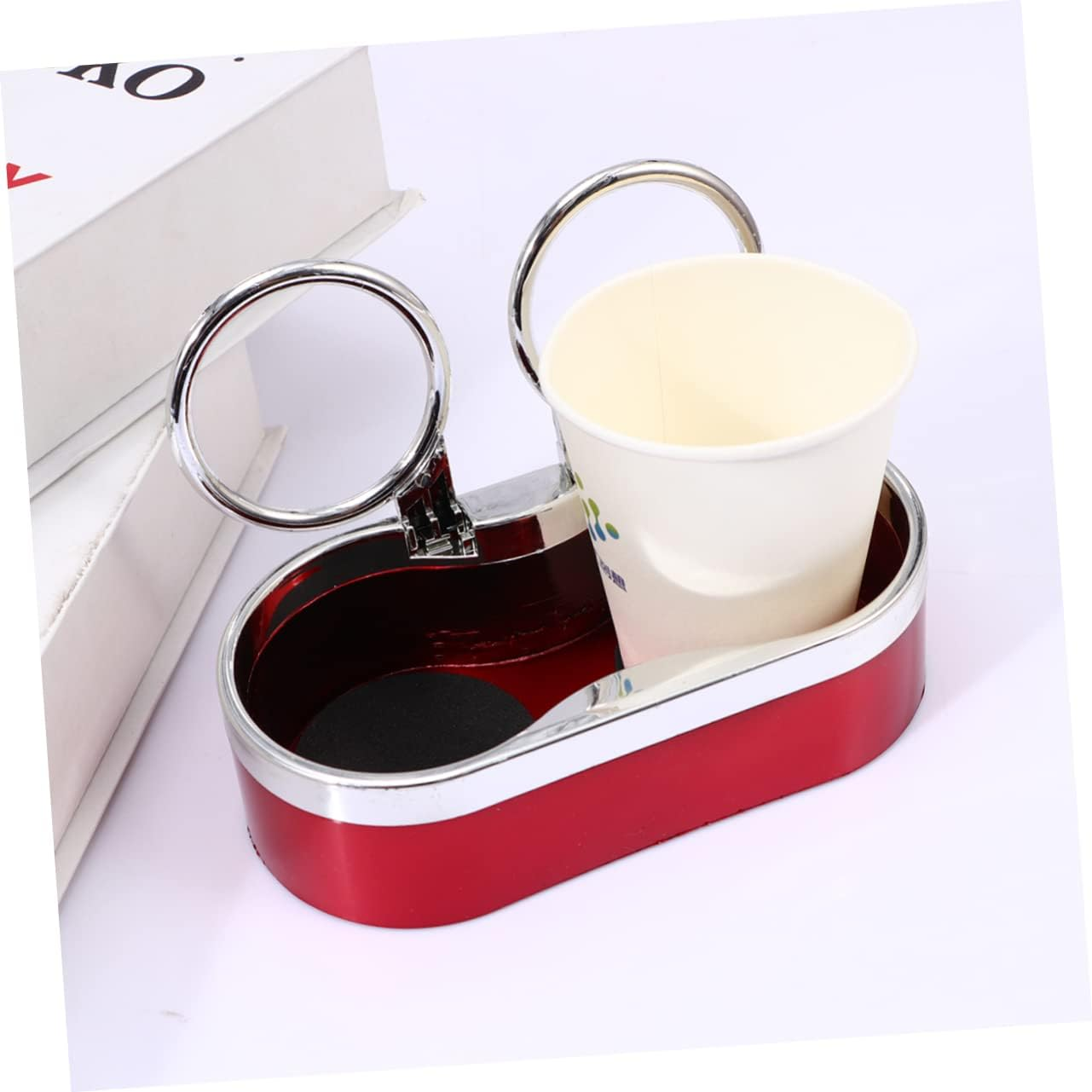 TIDTALEO 1Pc Double Cup Holder Water Cup Holder Car Cup Car Dashboard Accessories Dual Cup Holders for Car Multifunction Beverages Drink Holder for Car Back Seat Floor Cup Holder Red - Black image number 7