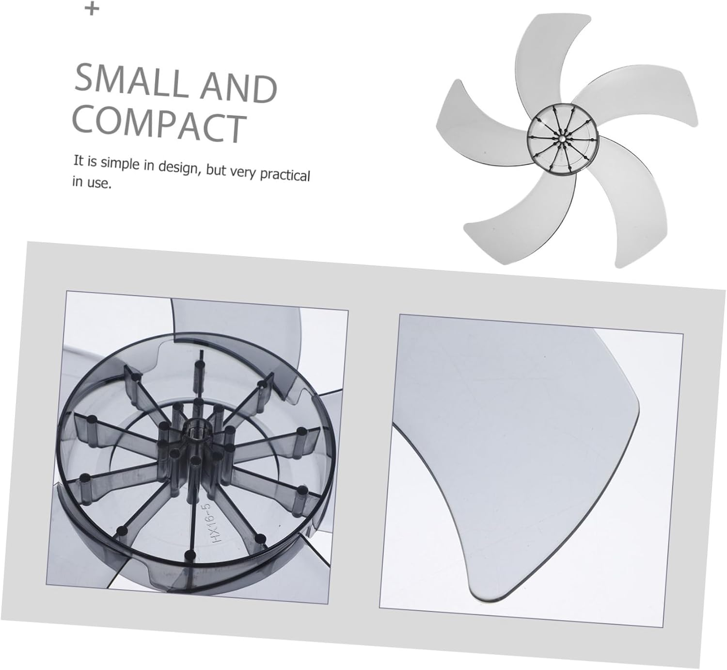 AUTSUPPL Replacement 16-Inch 5-Blade Standing Pedestal Fan Blades Black Plastic Electric Floor Fan Parts for Home and Bedroom Use image number 2