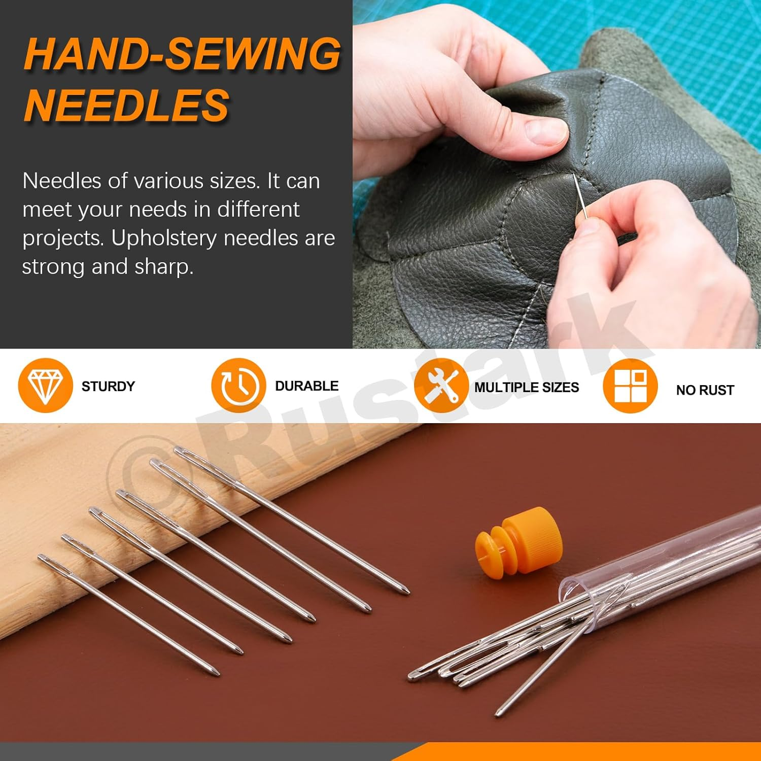 Rustark 316Pcs Colorful Stitch Markers and Big Eye Blunt Sewing Needles Assortment Kit with Soft Tape Measure, Locking Stitch Markers Set for Pattern Marking Yarn Knitting Crocheting DIY Projects image number 1