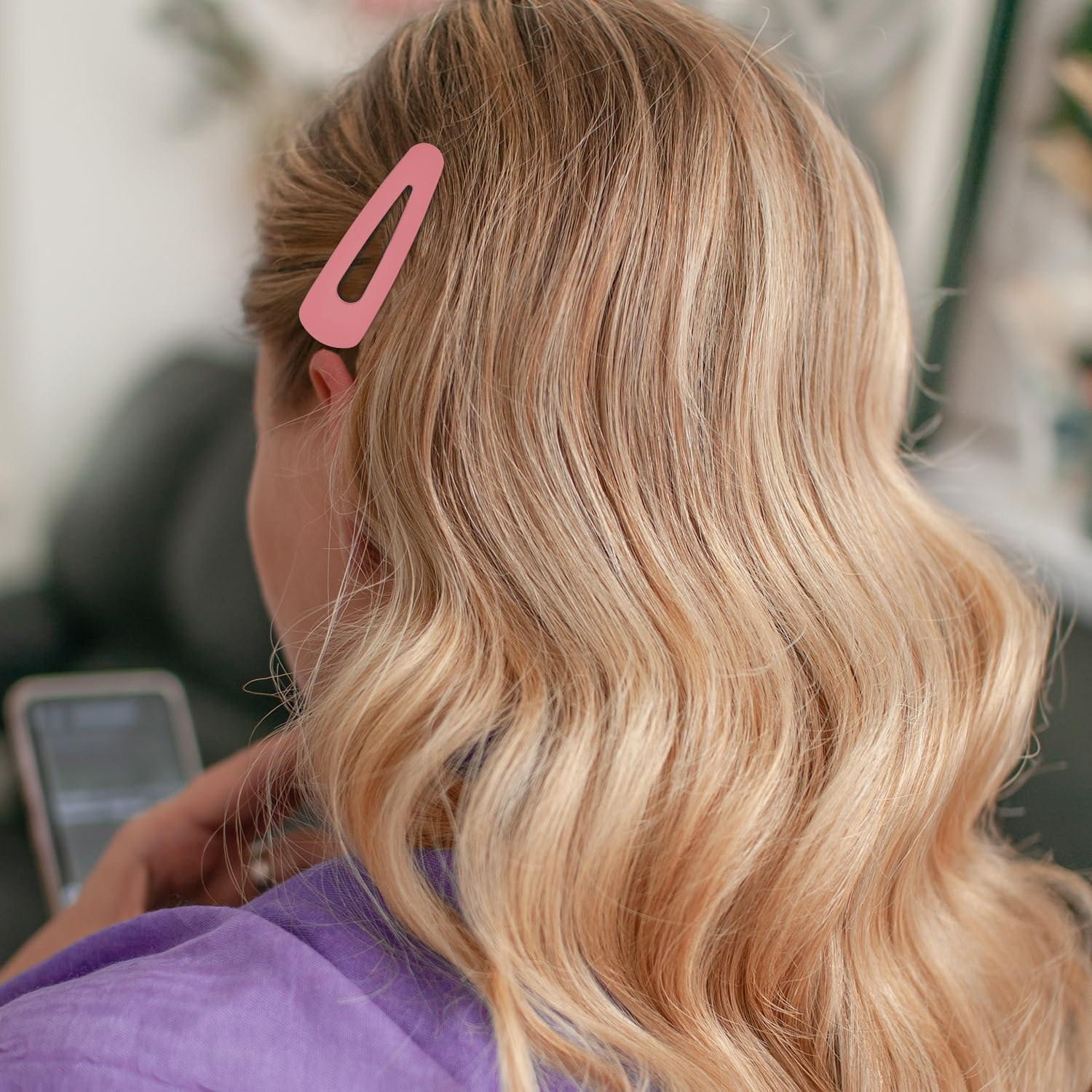 4Pcs Large Snap Hair Clips BB Hair Barrettes Metal Snaps Barrettes Matte Snap Clips 9Cm Hairs Pins for Girls and Women Hairs Decortions Accessories (Pink) image number 2