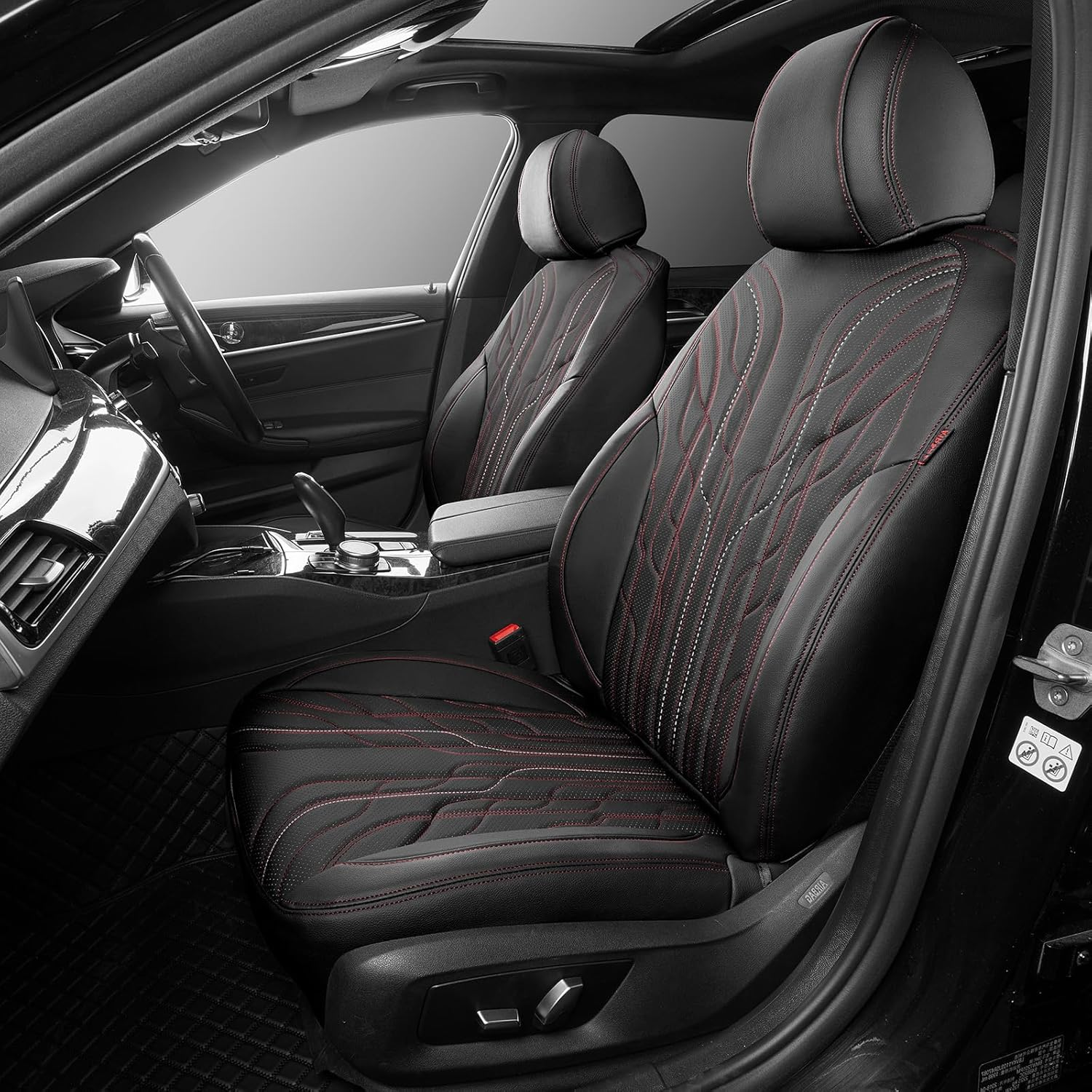 EKR Camry Seat Covers for Toyota Camry L, LE, SE 2018-2024 & SE Nightshade 2020-2024,(Not for Hybrid) Leather Car Seat Cover Full Set for Trucks Suv-Faux Leather (Black)