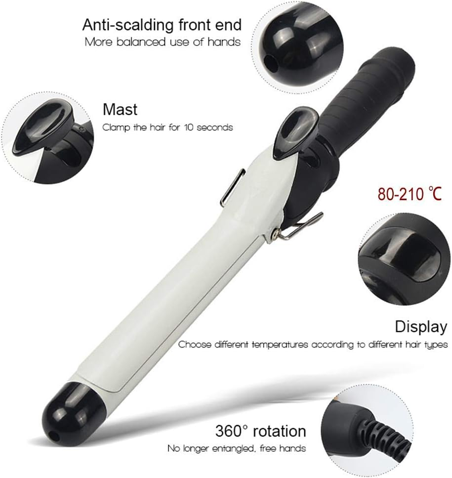 Curling Iron 1.0 Inch with Tourmaline Ceramic Coating Hair Curling Wand with Anti-Scalding Insulated Tip Hair Salon Curler Waver Maker for All Types of Hair Hot Length 8 Inch image number 5