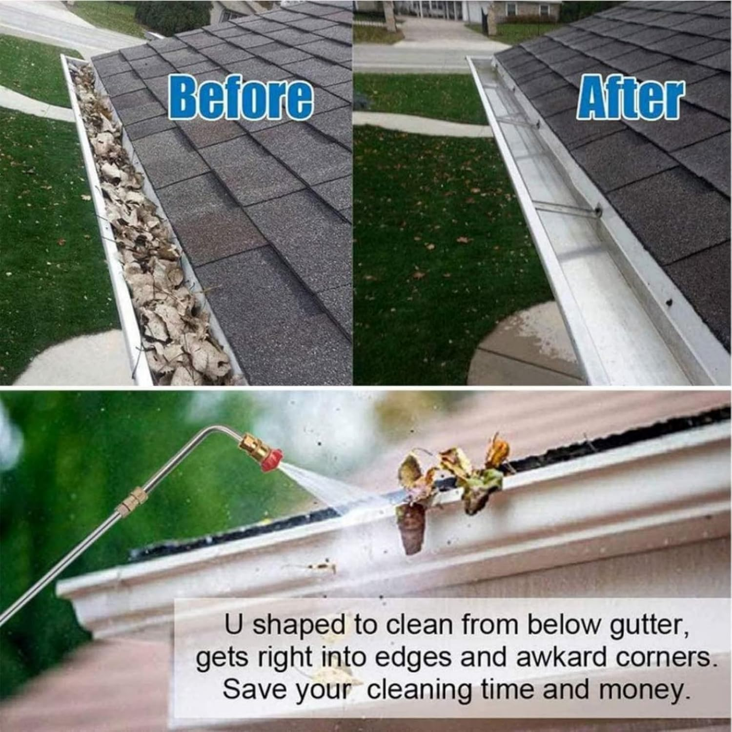 Gutter Cleaning Tools Pressure Washer Extension Wands - 120 Inch Telescoping Power Washer Gutter Cleaning Tool with 6 Nozzle Tips, Window Cleaner Attachment image number 5