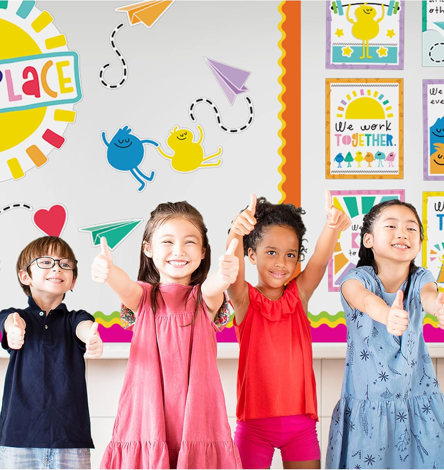 Carson Dellosa 5 Rolls of 325 Ft Scalloped Bulletin Board Borders, Orange, Yellow, Lime Green, Hot Pink, Teal Classroom Borders for Bulletin Board & Classroom D&eacute;cor, 65 Ft per Bulletin Board Trim Roll image number 6