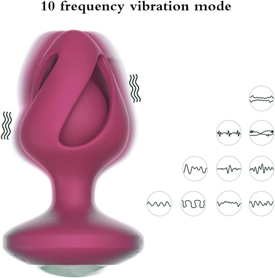 LOVEMAX Hollow Design Strong Motor Silicone Plug Anales Men Women Couples Begineers Toy Inflatable Plug for Women Amal Plugs Wireless Remote Control (Red) image number 1