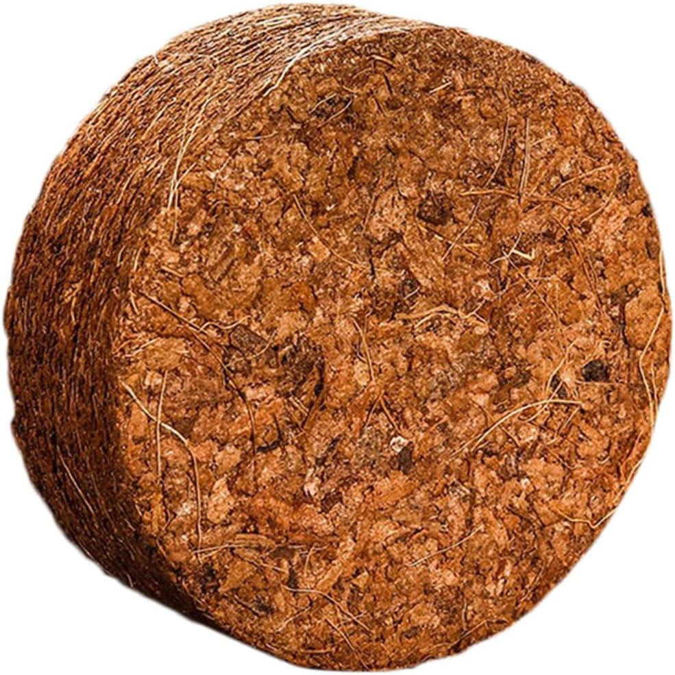 OFFSCH Coconut Fiber Nutrient Soil Blocks for Gardening Supplies Balcony Planting 5Pcs Compressed Natural Soil Medium with Rich Nutrients for Flowers and Vegetables Growing image number 5