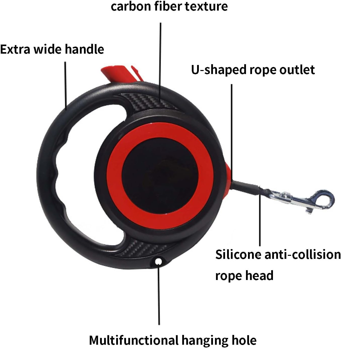 Rope Dog Lead Dog Leads for Medium Dogs Small Dog Leash Drawstring Hook Portable Automatic Telescopic Multifunctional Hanging Hole Wide Handle Comfortable to Hold (15X15X3.6Cm,Black)