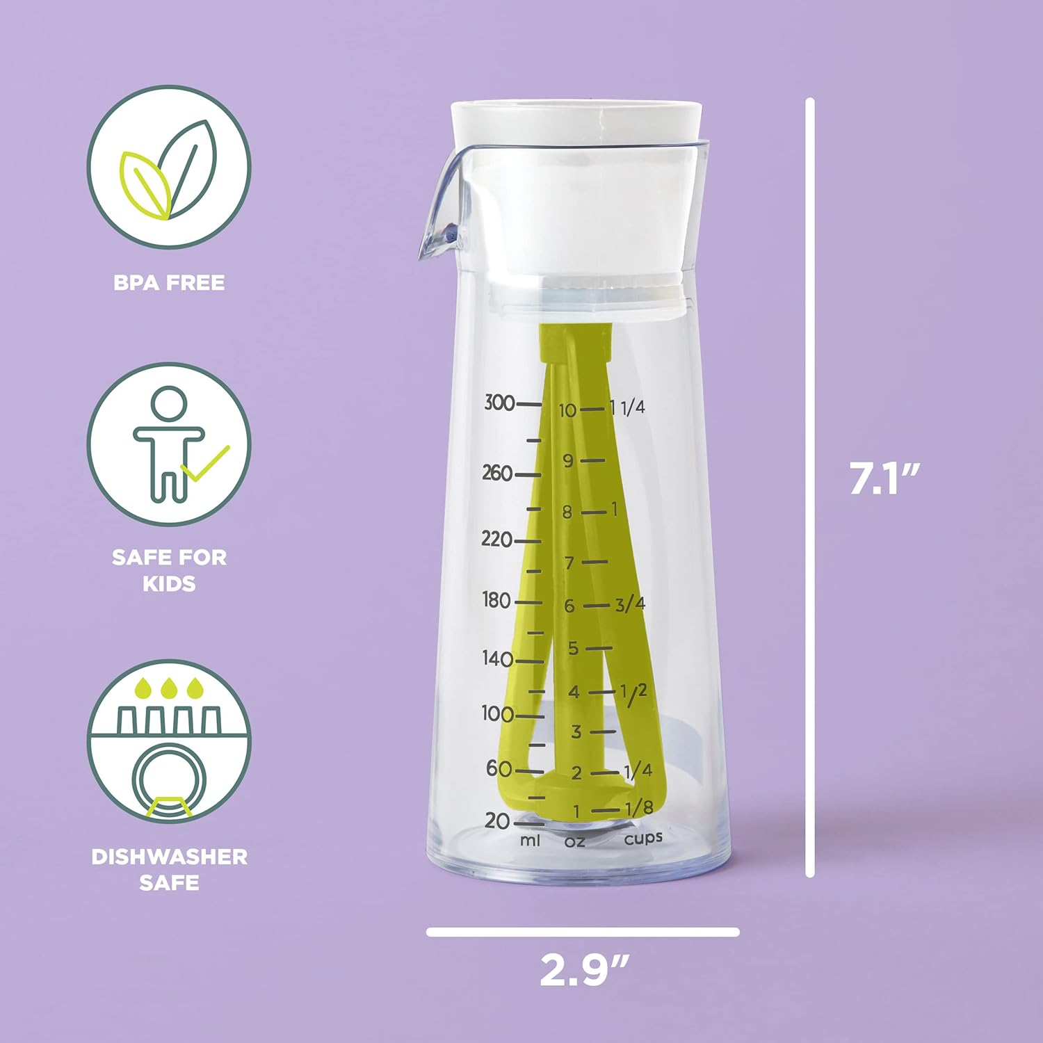 Chef'N 104-759-258 Emulstir Salad Dressing Mixer, One Size, Plastic, Arugula/Meringue image number 2