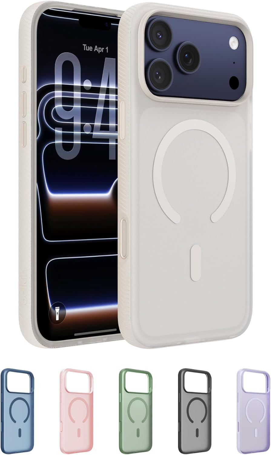 Belkin Sheerforce Grip Iphone 17 Case, Magsafe Compatible Mobile Phone Case with Non-Slip Edges, Iphone Protective Case, Magnetic, Transparent, Thin and Shockproof - Green image number 7