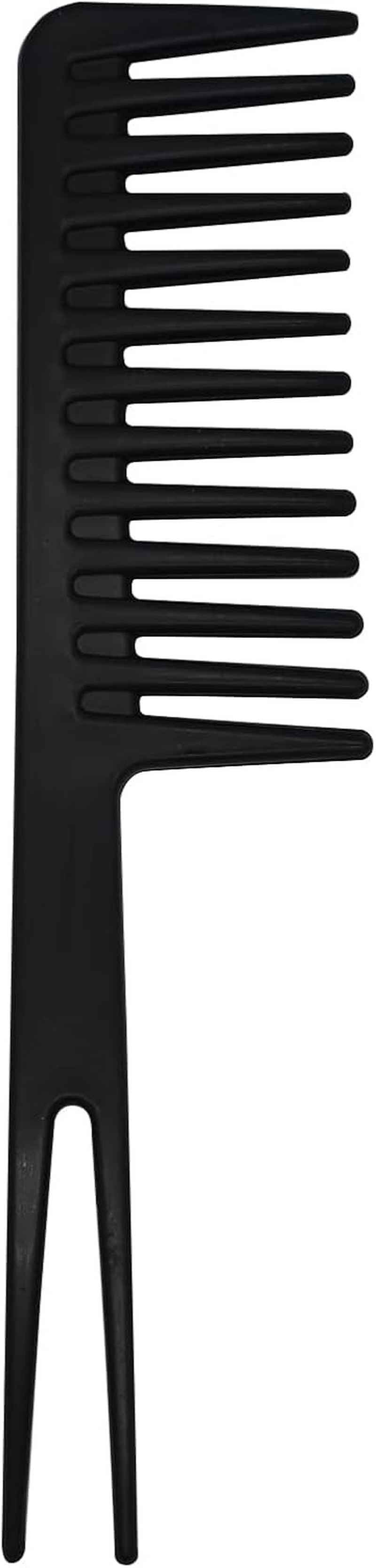 Professional Wide Tooth Comb, Fantail Comb Hairstyling Fork Comb Wet Pick Shaping Styling Comb for Home Salon Use Curly Hair, Black image number 3
