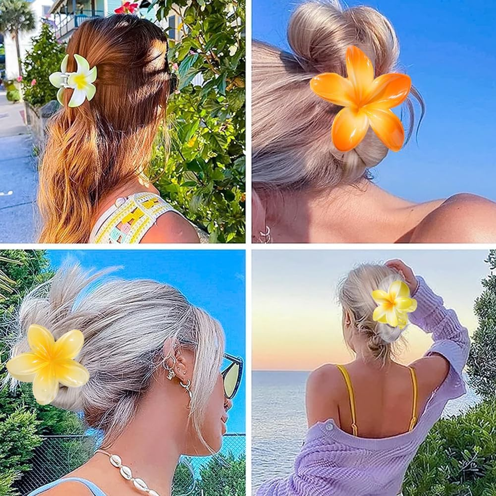 RANJIMA Pack of 8 Flower Hair Clips, Large Claw Hair Clips, Cute Flower-Shaped Hair Styling Accessories, Hawaiian Claw Clips, Flower Hair Accessories for Women, Girls, Mother'S Day Gifts image number 5