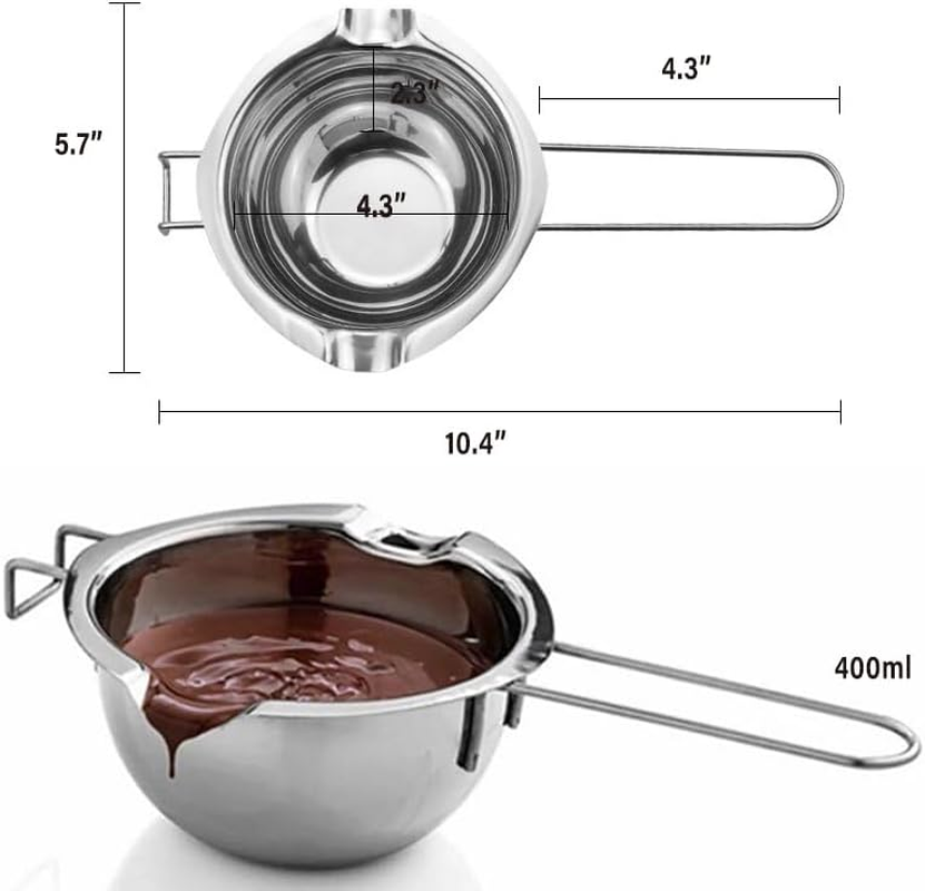 Stainless Steel Wax Melting Pot Double Boiler for DIY Wedding Scented Candle, Rust Resistant, 10.4X5.7X2.3 Inches image number 4