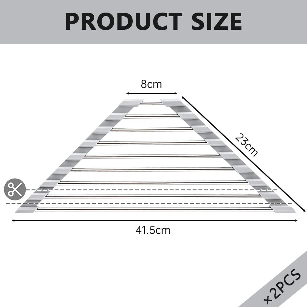 HYAVIA 2Pcs Garneck Sink Corner Drying Rack Triangular Sponge Holder for Kitchen Sink Space-Saving Dish Drainer for Dishes Utensils Tableware Rustproof Easy Storage image number 1