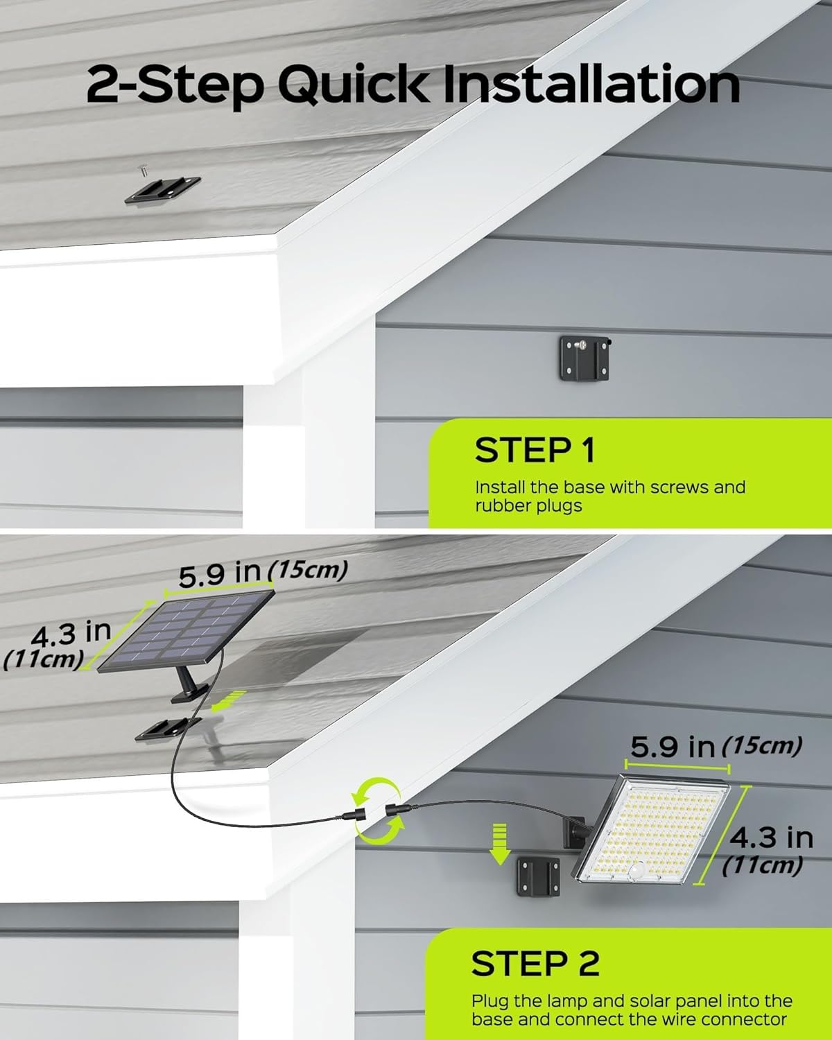 ZZWILLB Solar Lights Outdoor with Motion Sensor, 113LED Cool White Solar Flood Lights, Waterproof Dusk to Dawn Solar Powered Security Spot Lights for Porch Patio Yard Garage, 1 Pack image number 4