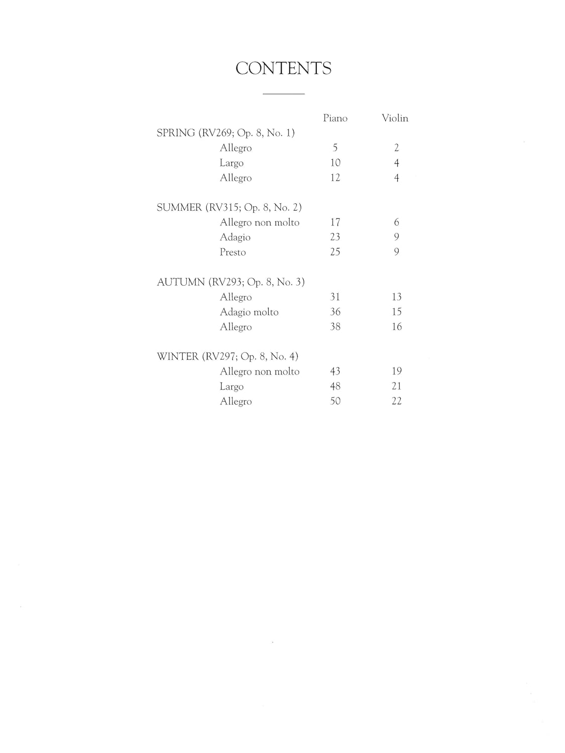 Antonio Vivaldi - the Four Seasons, Complete: Schirmer Library of Classics Volume 2047: Complete Violin image number 5