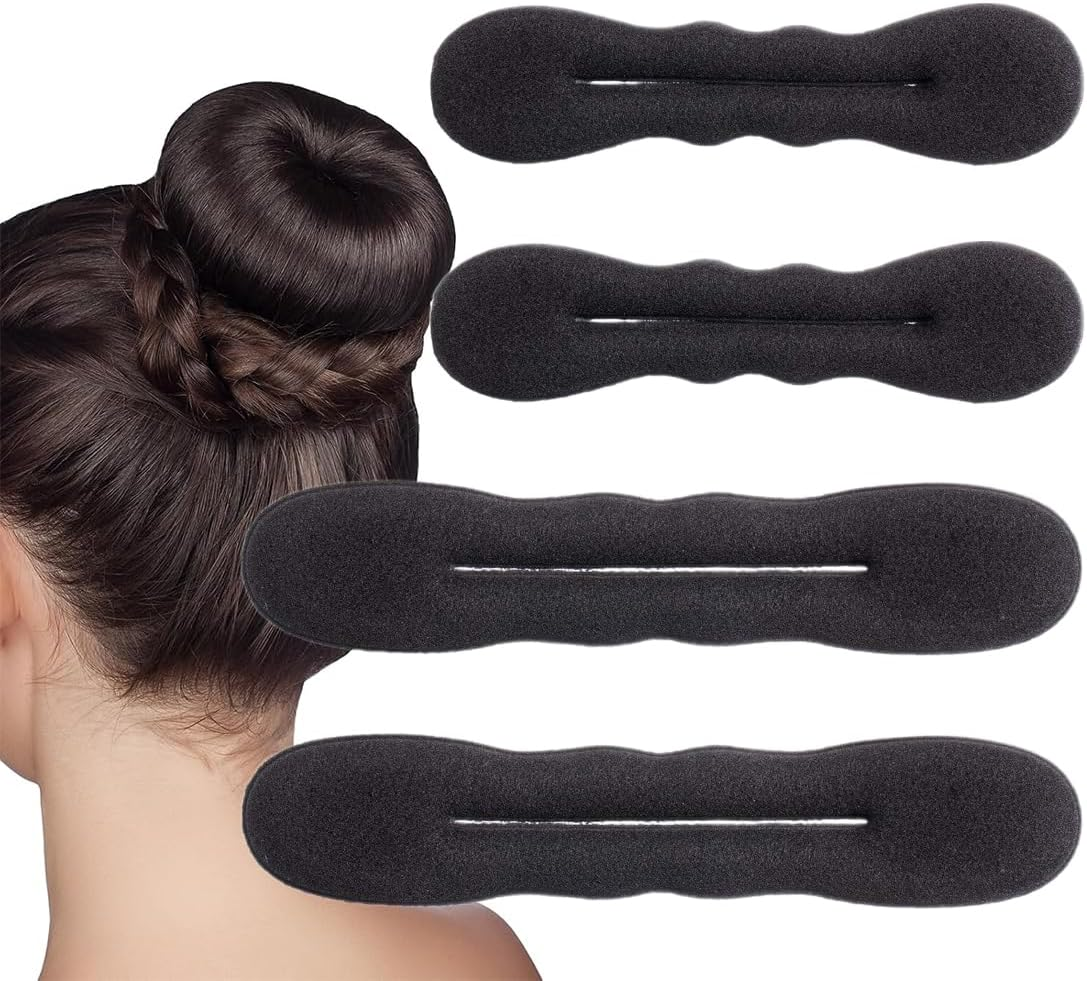 4-Piece Hair Hairstyles Set, Hair Twister, Bun Maker, Bun Maker Magic Hair, Sponge Twister, Hair Bun Maker, Hair Bun Maker, Hair Styling Doughnut Buns, Turner for Women and Girls (2 Large + 2 Small) image number 1