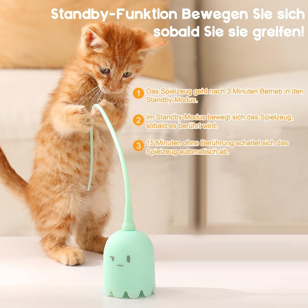 CEWROM Electric Cat Toy, Interactive Cat Toy, Self-Employment with Silicone Tail, Cat Toy for House Cats, Rechargeable Irregular Moving Cat Toy image number 6