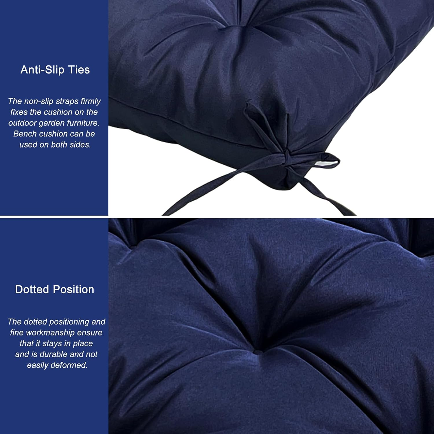 Gollense Adirondack Chair Cushion Rocking Chair Cushions High Back Patio Chair Pad for Indoor/Outdoor Water-Resistant Lounge Chair Replacement Seat Pillow with Ties for Garden Furniture (Dark Grey) image number 5