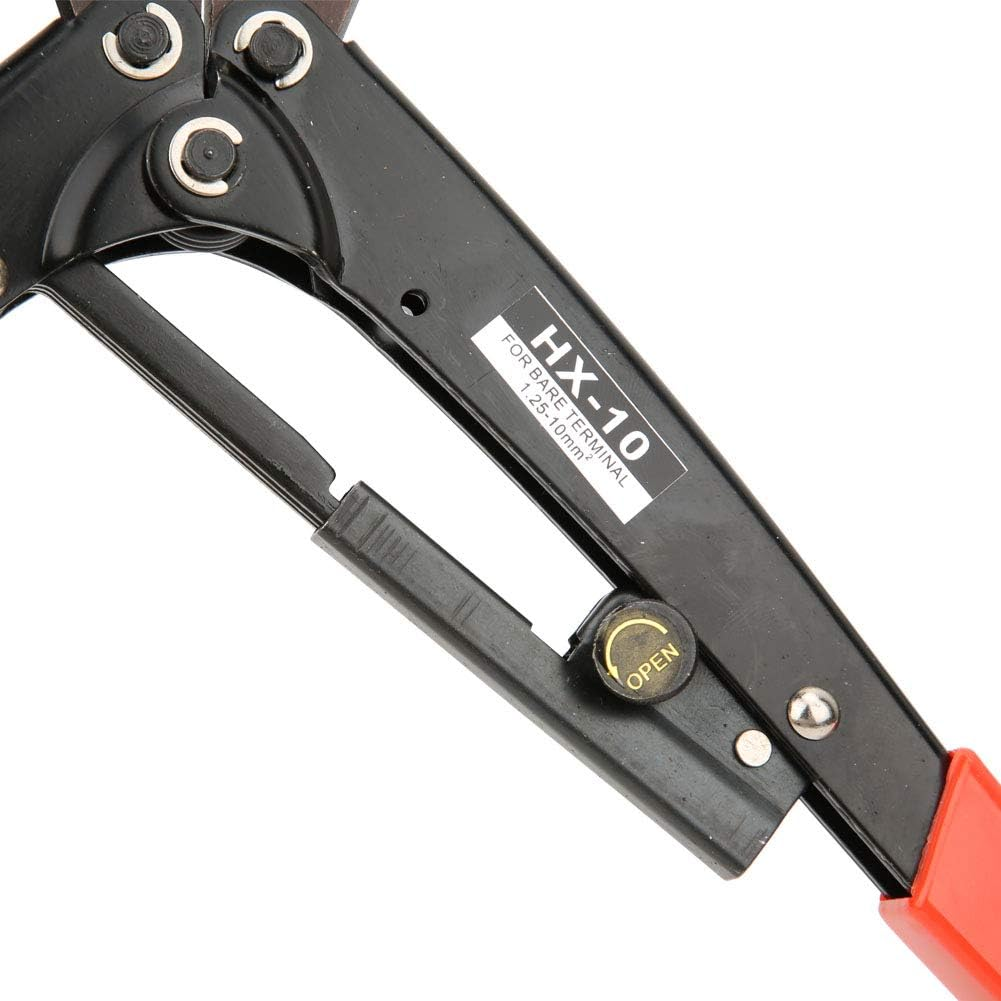 HX-10 Carbon Steel Wire Crimper Ratcheting Terminal Crimper Pliers 1.25~&sup2; AWG10-6 image number 6